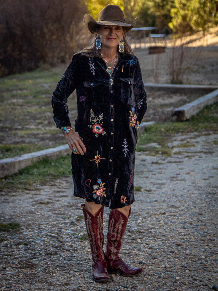 kyla seo denim dress This embroidered denim Kyla Seo dress is beautiful! $162